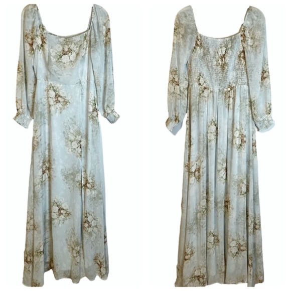 Baltic Born Giselle‎ Maxi Dress Vintage Blue Floral GIS-DR-42592 NWT Large - Picture 1 of 15